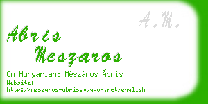 abris meszaros business card
